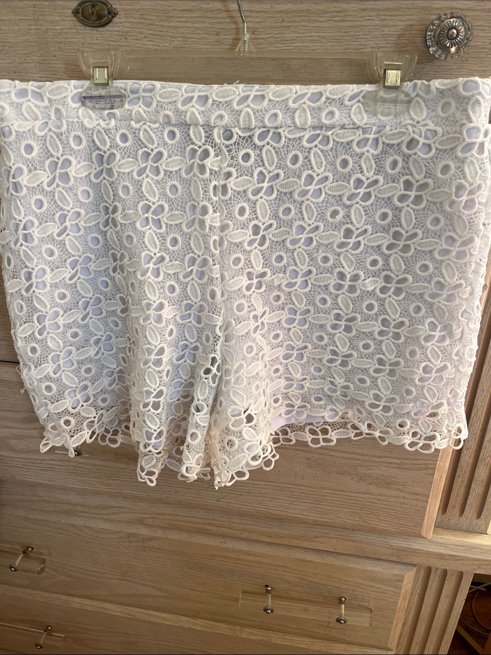 White Floral Lace Shorts
